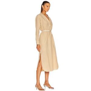 NILI LOTAN Midi Dress XS Cotton‎ Poplin Shirtdress Button Down Pockets Oversized